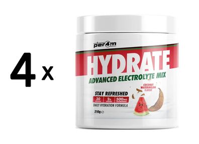 4 x Per4m Hydrate Advanced Electrolyte Mix (210g) Coconut Watermelon