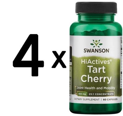 4 x HiActives Tart Cherry, 465mg - 60 caps