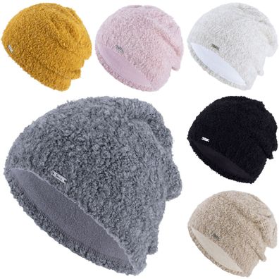 Faera weiche Wintermütze Grobstrick mit Fleece Futter Beanie Mütze Damen Herren