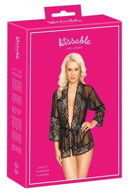 kissable - Black, Silver, Gold Kimono Spitze - (L/XL, / /)