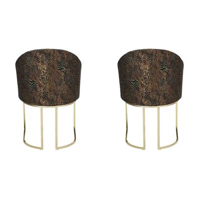 Esszimmerstühle Wohnzimmer Luxuriöse Mehrfarbig 2X Stühle Metall Modern Neu