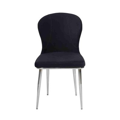 Schwarzer Edelstahlstuhl Designer Küchenmöbel Luxus Polster Lehnstühle