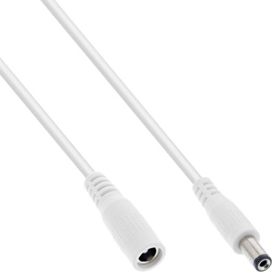 InLine® 26802E InLine® DC Verlängerungskabel, DC Stecker/Buchse 5,5x2,1mm, weiß, 2m