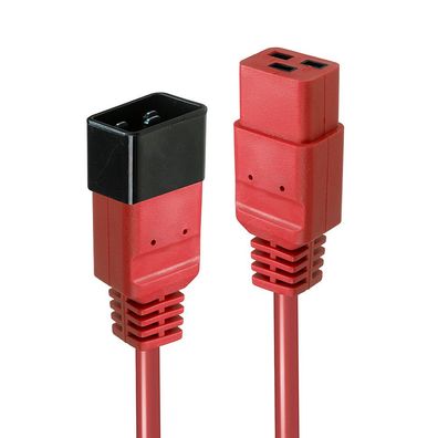 2m IEC C19 auf IEC C20 Verlängerungskabel, rot extern bulk