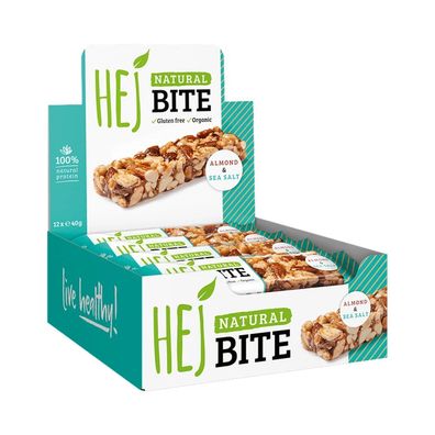HEJ Natural HEJ Bite Organic (12x40g) Almond and Sea Salt