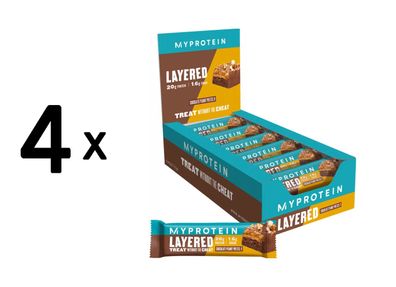 4 x Myprotein Layered Bars (12x60g) Chocolate Peanut Pretzel