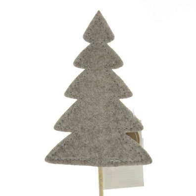 Boltze Weihnachtsdeko Blumentopfstecker Talin Taupe 5 Ebenen - Polyester-Filz