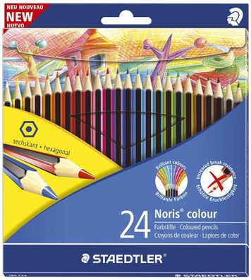 5x Staedtler® 185 C24 Farbstift Noris® colour - 3 mm, Kartonetui mit 24 sortierten