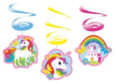 6 Deko Spiralen Einhorn