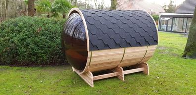 Fasssauna Fass Sauna TR230-X Sphere Panorama Zedernholz 229 x 185
