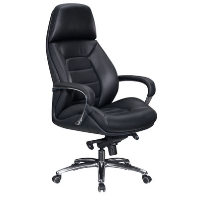 Amstyle Bürostuhl Chefsessel Echtleder Schwarz Ergonomisch XXL Drehstuhl 120 kg