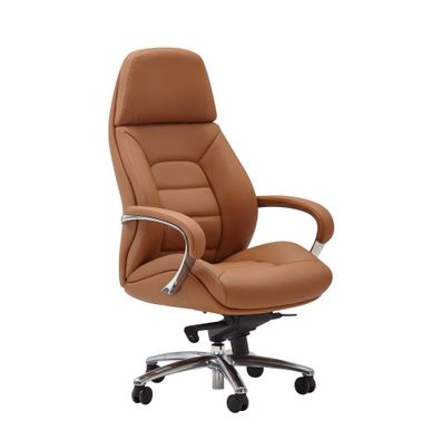 Amstyle Bürostuhl Chefsessel Echtleder Caramel Ergonomisch XXL Drehstuhl 120 kg