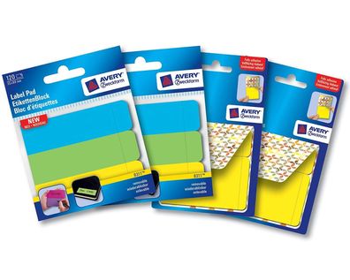 Avery PACK 4x KlebeEtiketten HaftNotizenBlock Sticky Notes Flags Haftstreifen