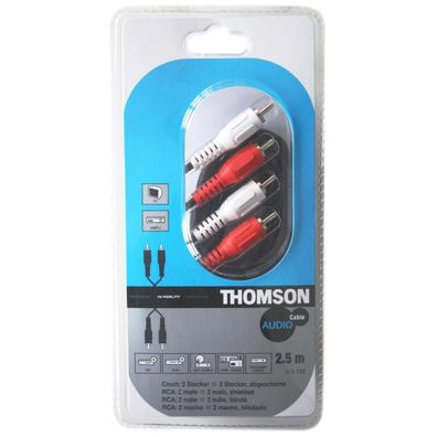 Thomson 2,5m Cinch-Kabel Audio Anschlusskabel 2x RCA-Stecker Stereo RCA Chinch