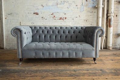 Chesterfield Big Textil Design Wohnzimmer Couch Sofa Polster 3 Sitz Leder 118