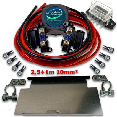 PVSR Trennrelais Komplettset 3,5m OFC 10mm² inkl. Batteriehalter VW