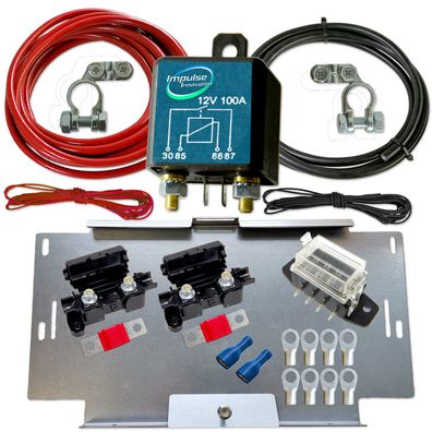 RL180-12 Trennrelais- / Zweitbatterieset mit 3,5m Kabelsatz 10mm² ECu & VW T4/T5/T