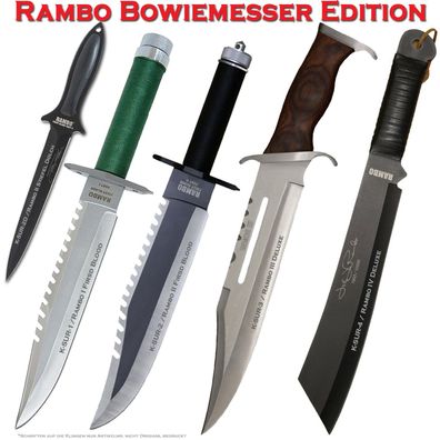 JOHN RAMBO I-IV Deluxe Messer Sammler Edition Bowie Leder Scheide Messerschärfer