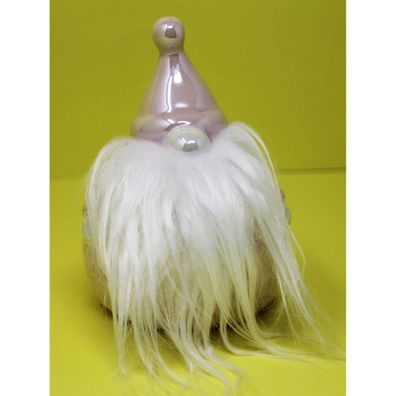 Weihnachtswichtel Weihnachtsmann aus Porzellan in rosa H 12cm