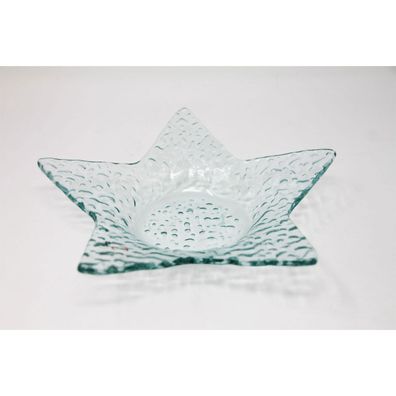 Kerzenhalterschale Weihnachtskerzenschale Form Stern aus Glas 22cm