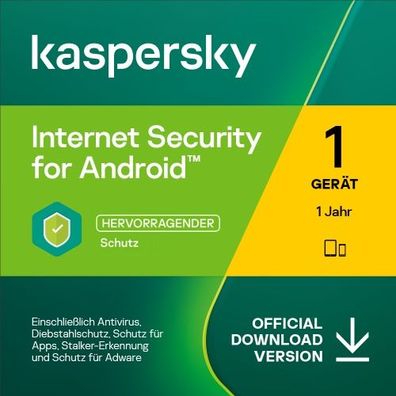 Kaspersky Internet Security für Android 2024/2025, 1 Gerät, 1 Jahr, Download, Deutsch