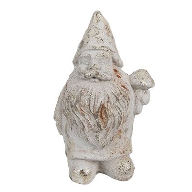 Clayre & Eef Dekorationsfigur Zwerg 9x8x15 cm Weiß Stein (Gr. 9x8x15 cm)