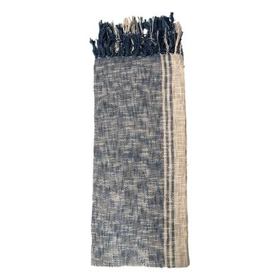 Clayre & Eef Tagesdecke 125x150 cm Blau Braun Baumwolle Rechteck (Gr. 125x150 cm)