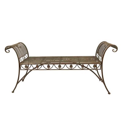 Clayre & Eef Gartenbank 142x41x66 cm Grün Eisen (Gr. 142x41x66 cm)