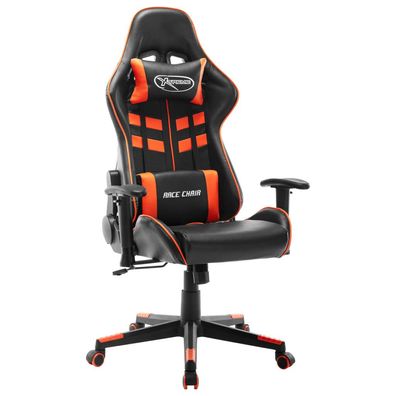 Gaming-Stuhl Schwarz und Orange Kunstleder