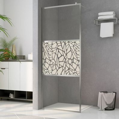 Duschwand für Begehbare Dusche ESG-Glas Steindesign 100x195 cm