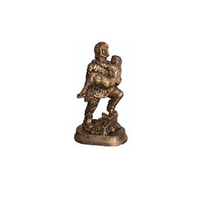 Skulptur Feuerwehrmann Rettet Kind Held Figur Statue Kupfer Imitation 25Cm Deko