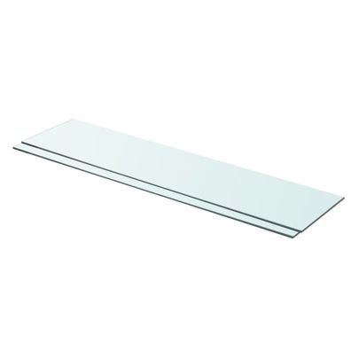 Regalböden 2 Stk. Glas Transparent 90x20 cm