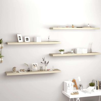 Schweberegale 4 Stk. Eichen-Optik 120x23,5x3,8 cm MDF