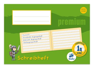 Staufen® 734500710 Schreiblernheft Premium Lineatur 1q (1. Schuljahr) liniert Rand