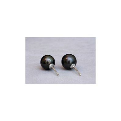 Luna-Pearls - O91 - Ohrstecker - 750 Weißgold - Tahitiperlen 9-10mm