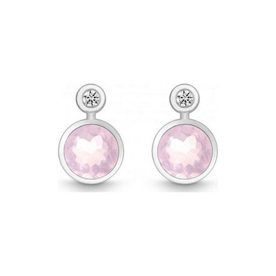 Quinn - 36393930 - Ohrstecker (Paar) - Damen - Silber 925 - Diamant - Rosa Quarz