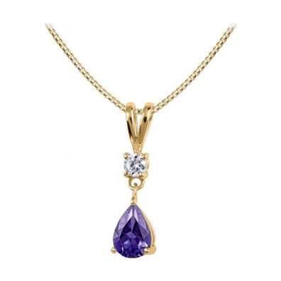 Jacques Lemans - Kette Sterlingsilber vergoldet mit Amethyst - SE-C109G