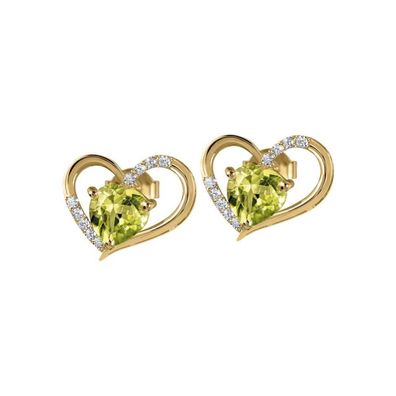 Jacques Lemans - Ohrstecker Sterlingsilber vergoldet mit Peridot - SE-O118G