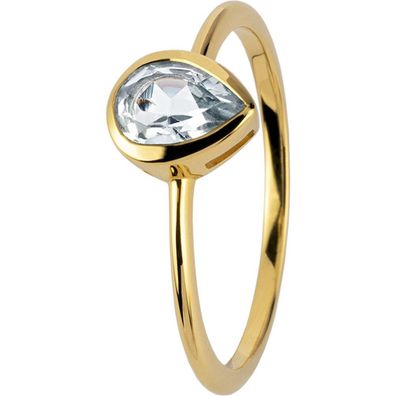 Jacques Lemans - Ring Sterlingsilber vergoldet mit White Topaz - SE-R123D