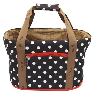 F23 - 84110-2 - Einkaufskorb - Unisex - Polka Dots - schwarz/weiß