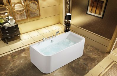 Badewann Wanne Spa Wannen Badezimmer 170X80 Badewannen Weiß Acryl Armaturen