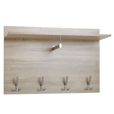 Wohnling Wandgarderobe Holz 90x60x29,5 cm Garderobe Flur Ablage Flurgarderobe