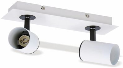 Grundig Deckenlampe für 2x GU10 Leuchtmittel 29cm weiß/schwarz