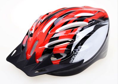 Filmer 46.604 Fahrrad Schutzhelm - M/L (55-59cm) Helm für Radfahrer - silber/rot