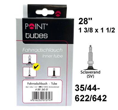 Point 28" Fahrradschlauch 28 1 3/8-1 1/2 - 35/44-622/642 - SV