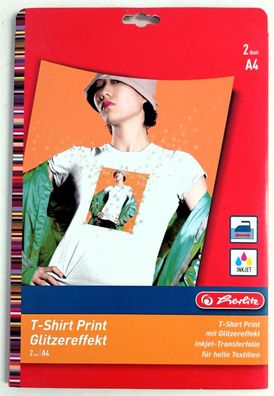 Herlitz T-Shirt Print Glitzereffekt DIN A4 helle Textilien