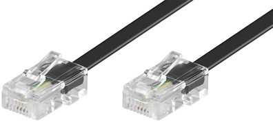 Goobay ISDN Modularanschlusskabel, 3 m, Schwarz - RJ45-Stecker (8P4C) > RJ45-Steck