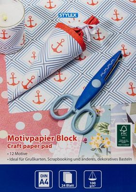 Stylex Design / Motivpapier, DIN A4, 24 Blatt - 12 Motive