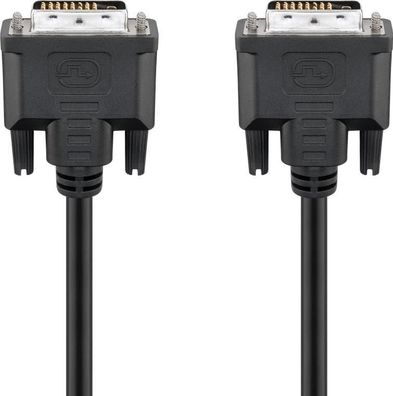 Goobay DVI-D Full HD Kabel Dual Link, Nickel, 2 m, Schwarz - DVI-D-Stecker Dual-Li