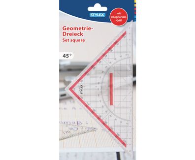 Stylex 37110 Geometriedreieck 45°, 22 cm, mit Griff